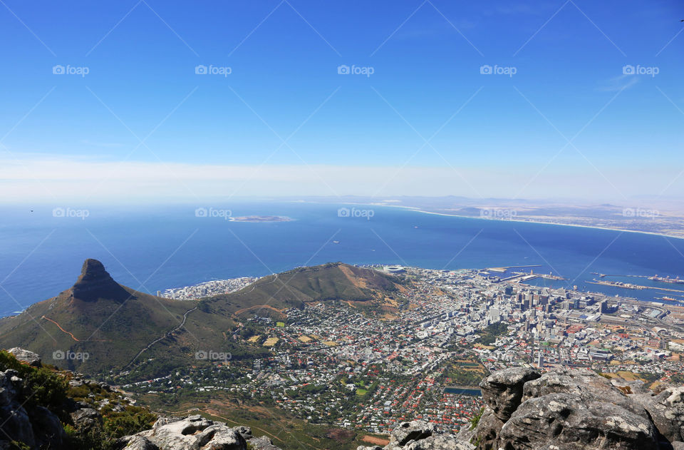 View from the top of Table Mountain - view over Cape Town City Bowl
