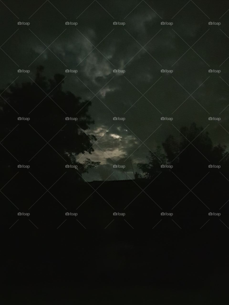 clouds in the night sky