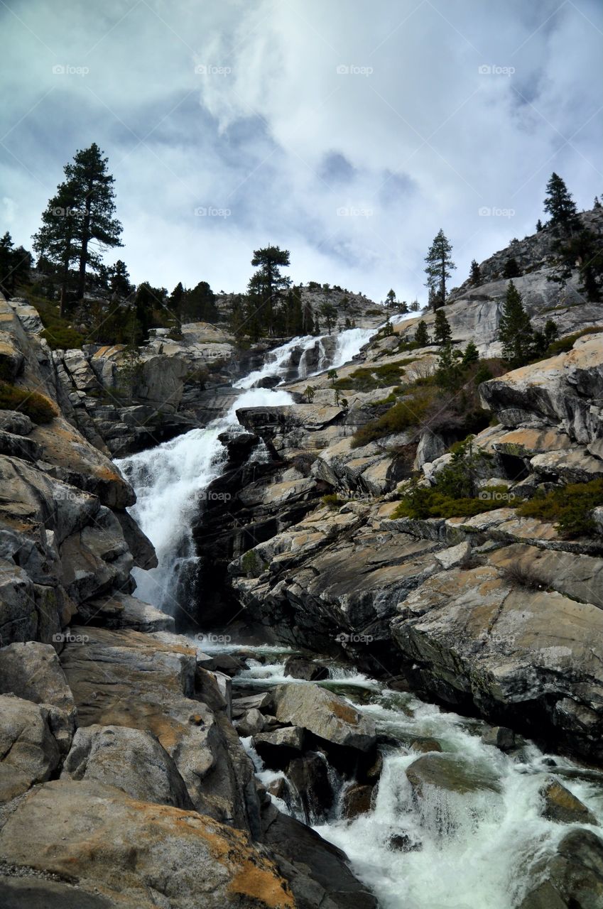 Hiking alongside waterfalls