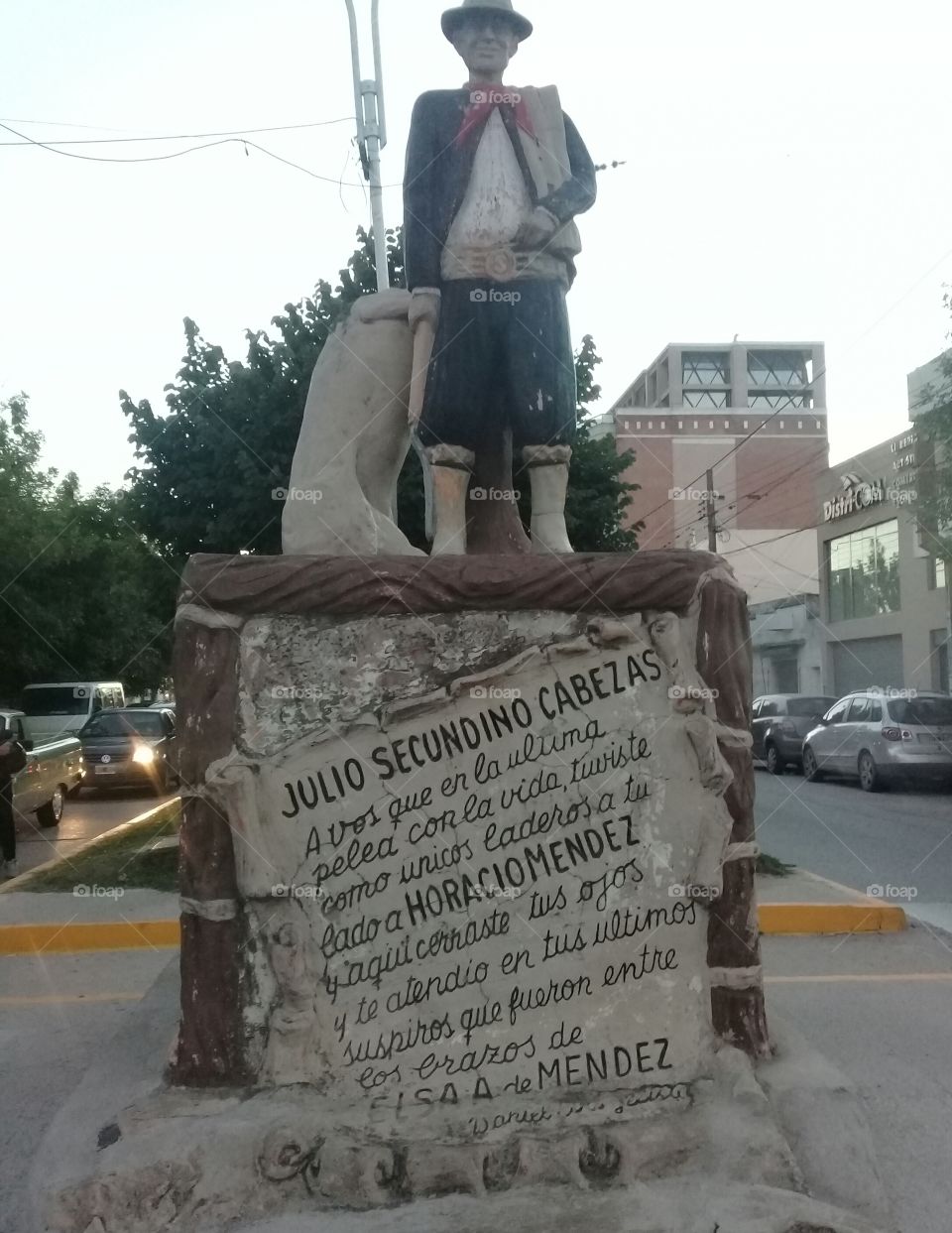 monument to the gaucho, emblematic sculpture in a traditional avenue in General Rodríguez, province of Buenos Aires. Argentina