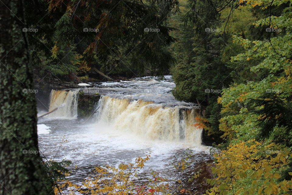 Manabezho Falls in the Porcupine mountains in the upper peninsula of Michigan