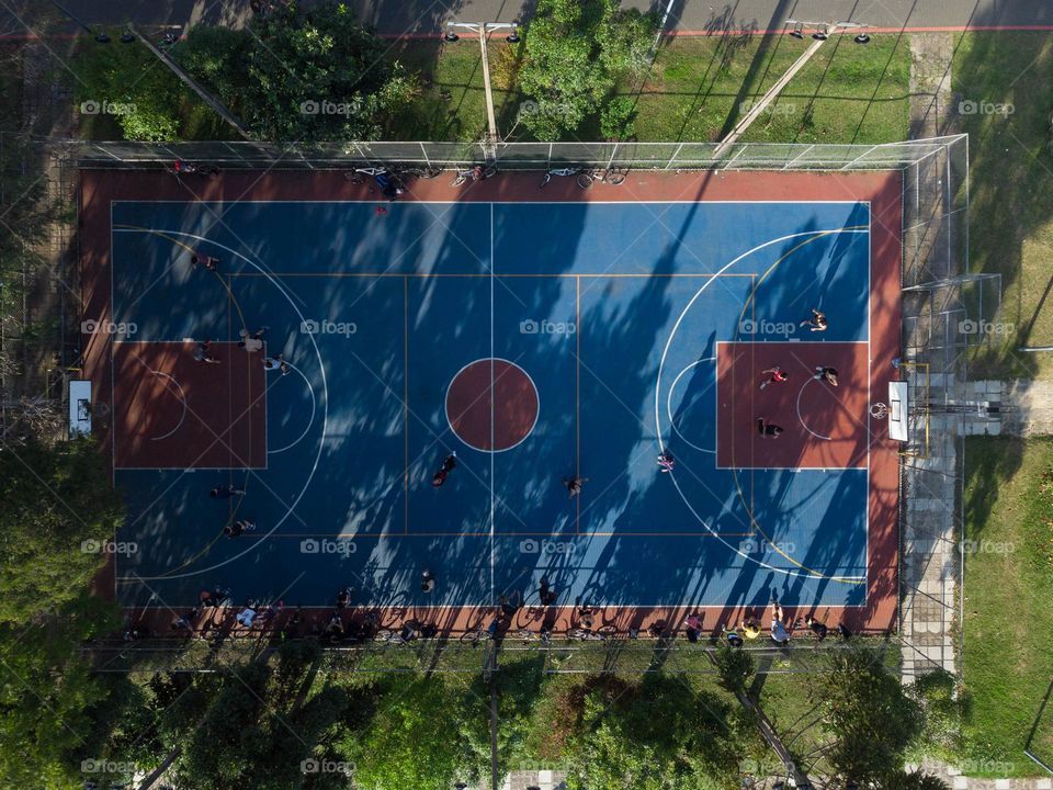 Basketball court in Curitiba Parana Brazil.