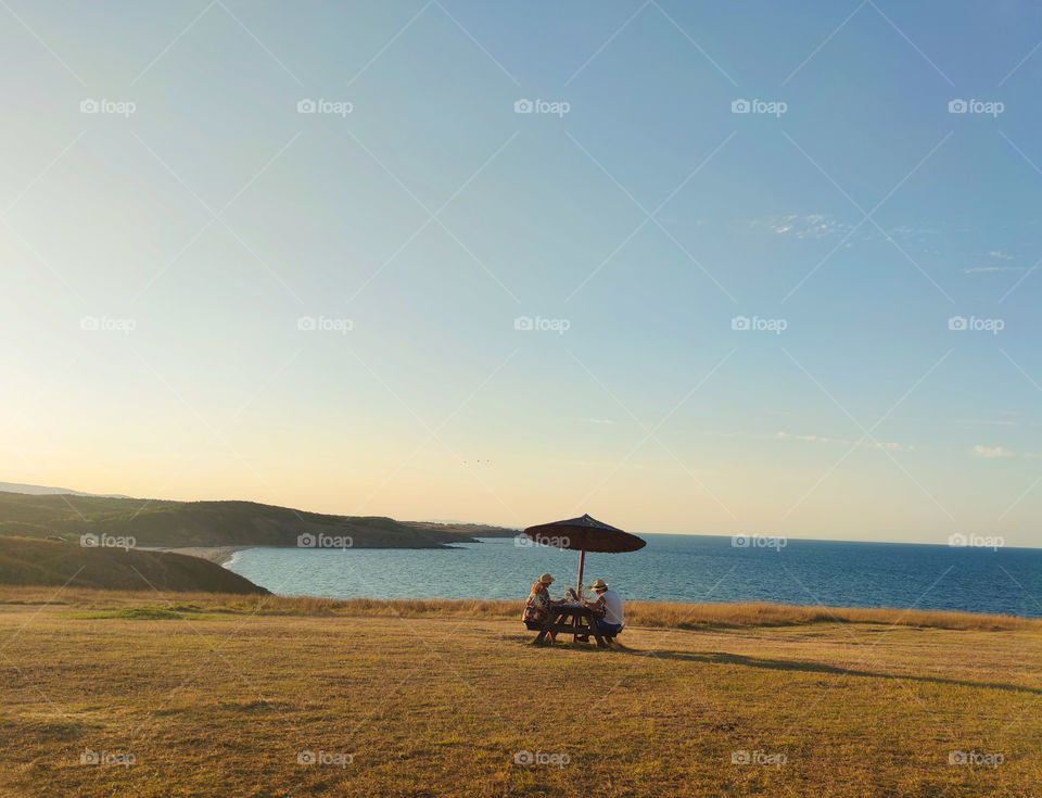 Romantic afternoon on the seaside