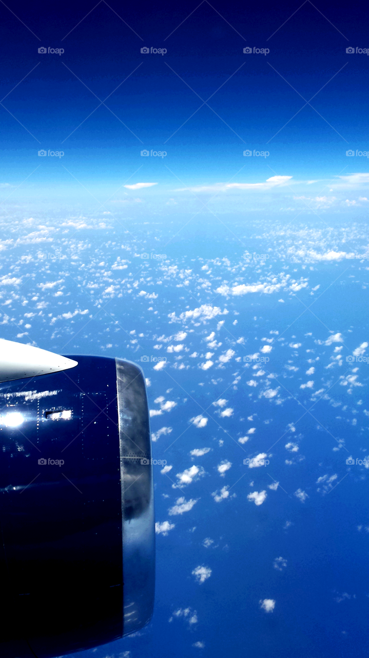 Jet engine and clouds