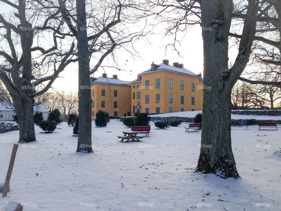 wenngarn castle in snow