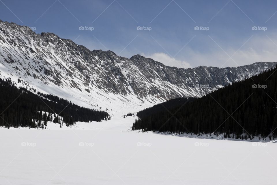 Snow covered mountains outside of Breckenridge, Colorado. 