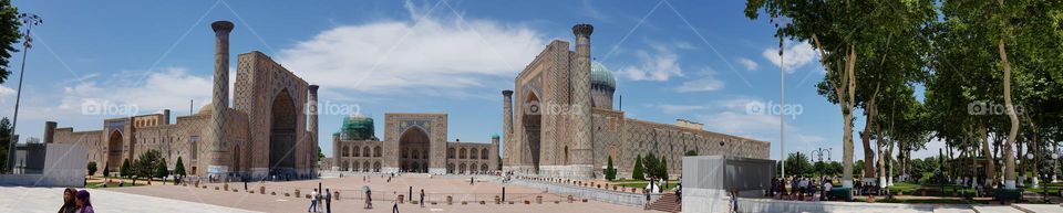 Registan in Samarkand, Uzbekistan on the historic Silk Road; a marvel of architectural composition