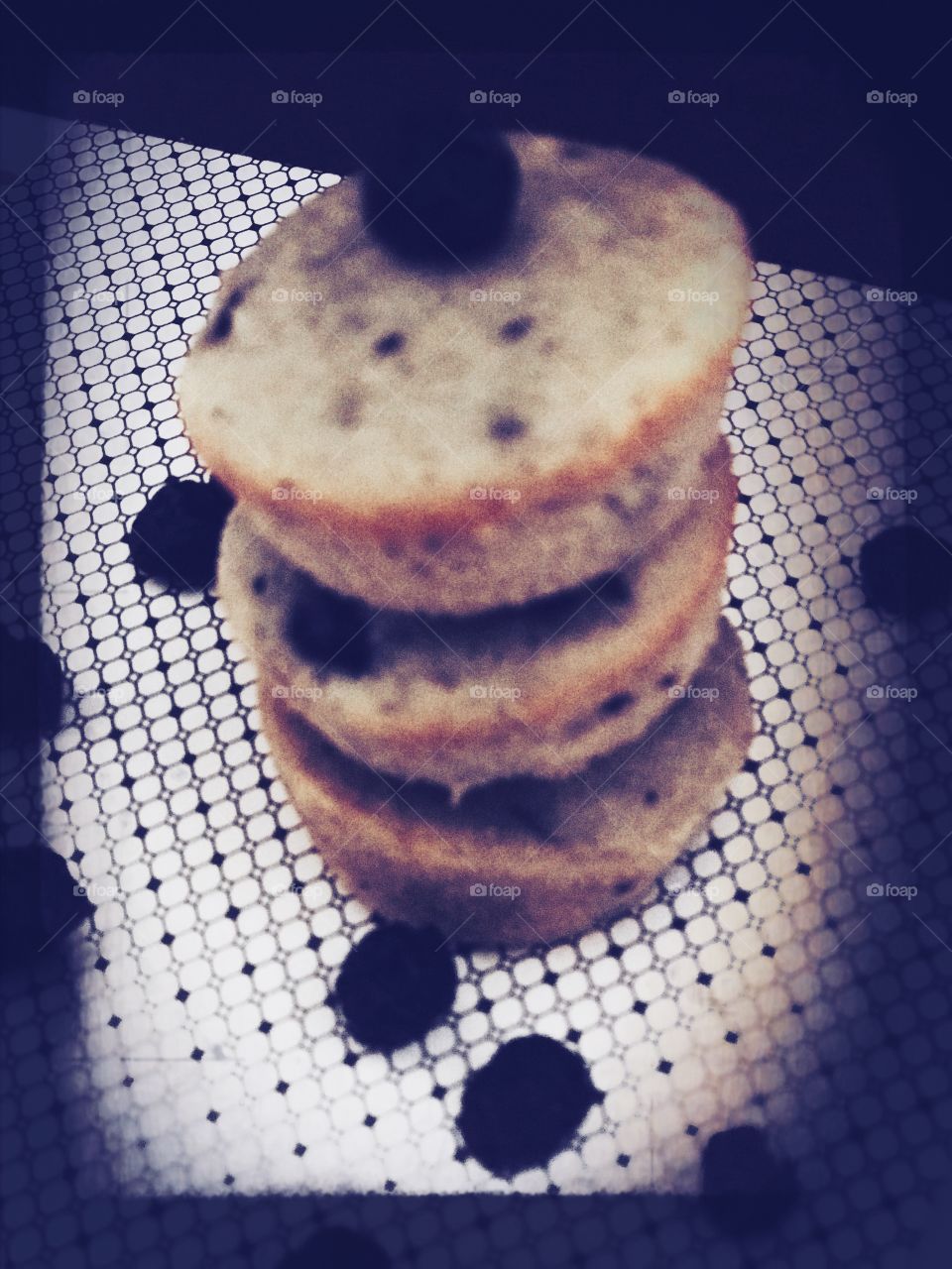 A stack of delicious blueberry muffins