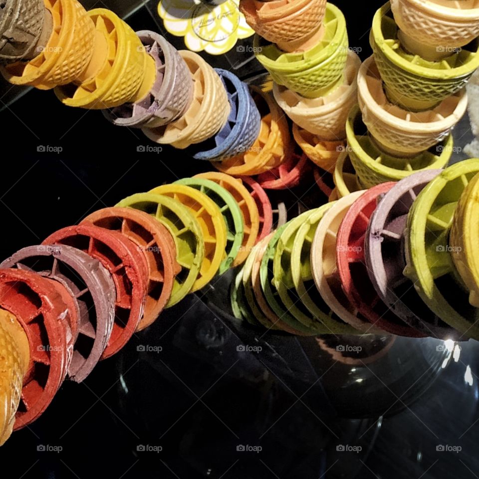 Colorful Cone. Colorful cone as one of the element of a great dessert.