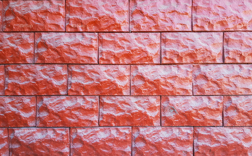 decorative brick wall. red rectangles forms