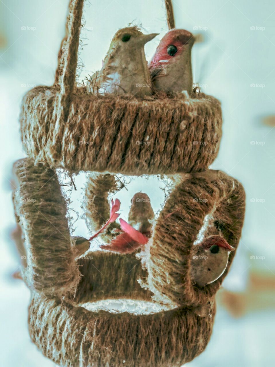 beautiful handmade nest of birds