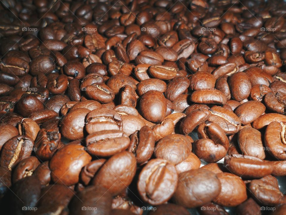 Texture of coffee beans