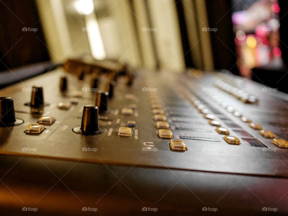 Close-up of sound mixer