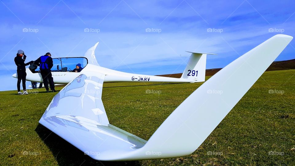 Glider waiting to launch on a short West