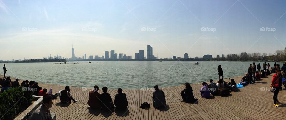 People relaxing in shanghai