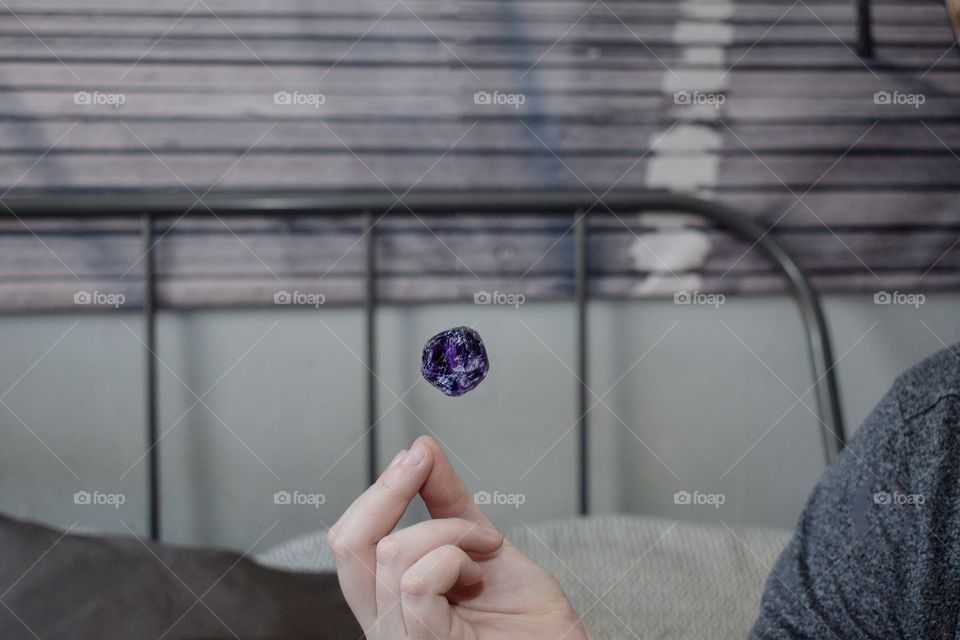 Magic purple floating rock 