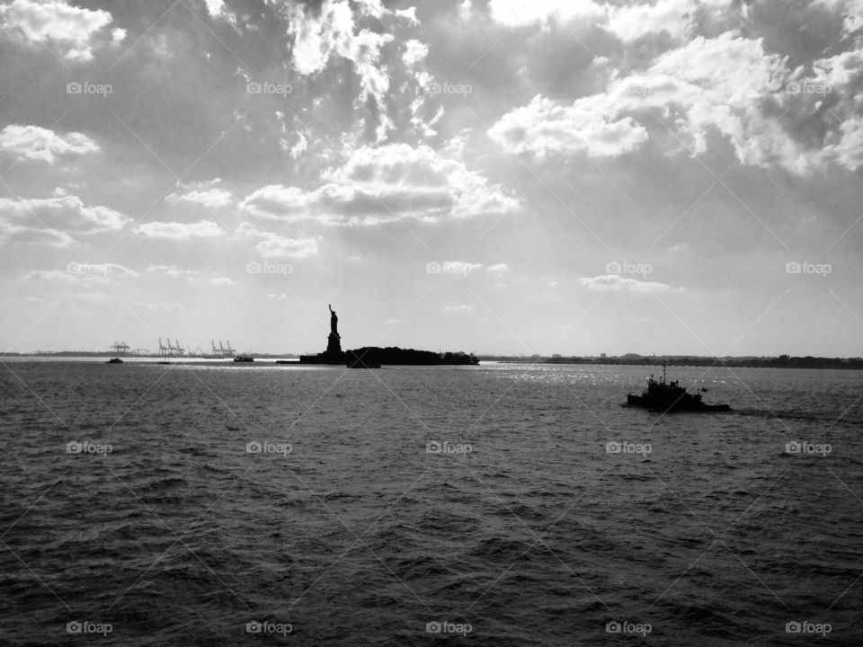 Statute of Liberty . Statue of Liberty seen from the Staten Island ferry 