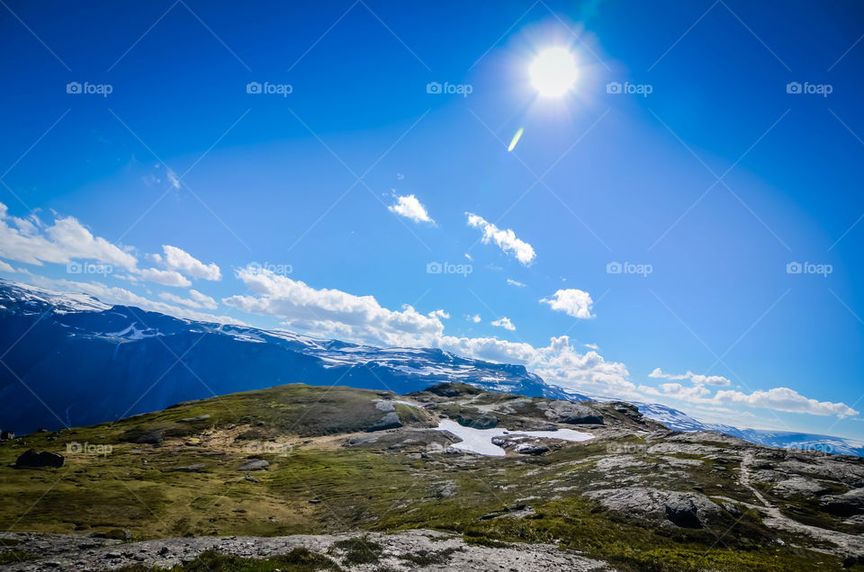 View of mountain during winter