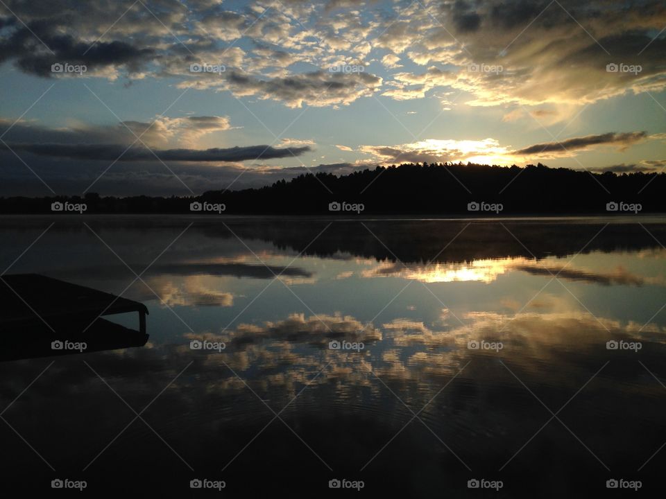 Morning at the lake in Poland Mazury 