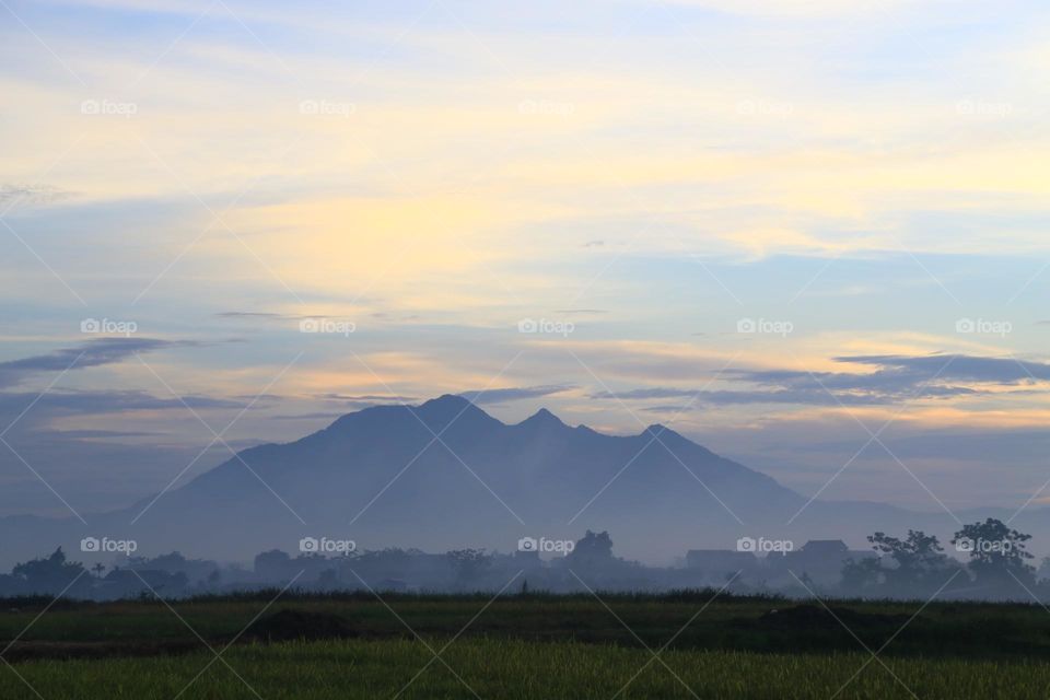 Ba Vi mountain in Sunset