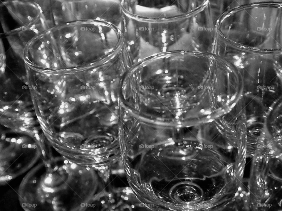 Close up of empty glasses