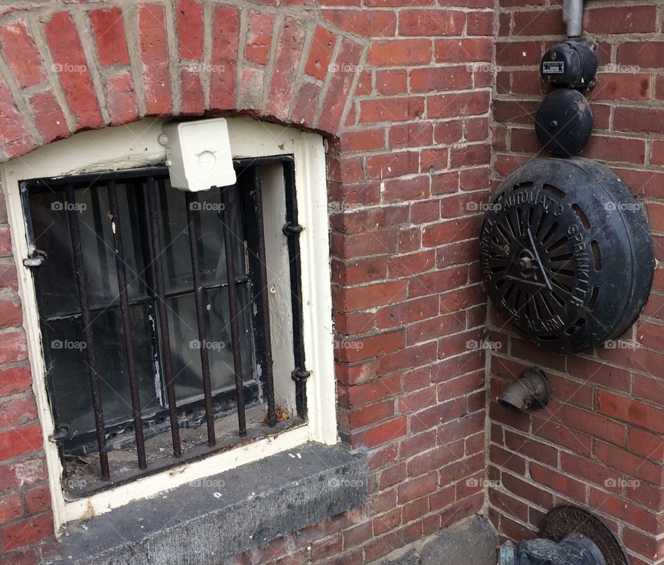 Brick corner wall with window