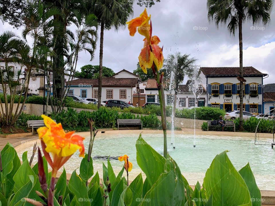 Fountain in the city of Mariana, Brazil 