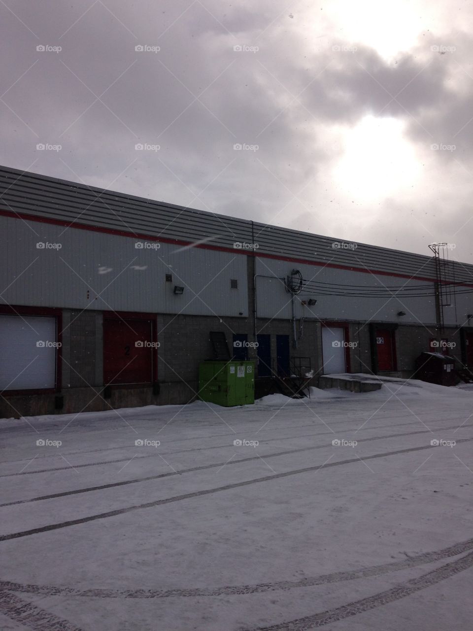 Back entrance, building at Laval City, Canada 