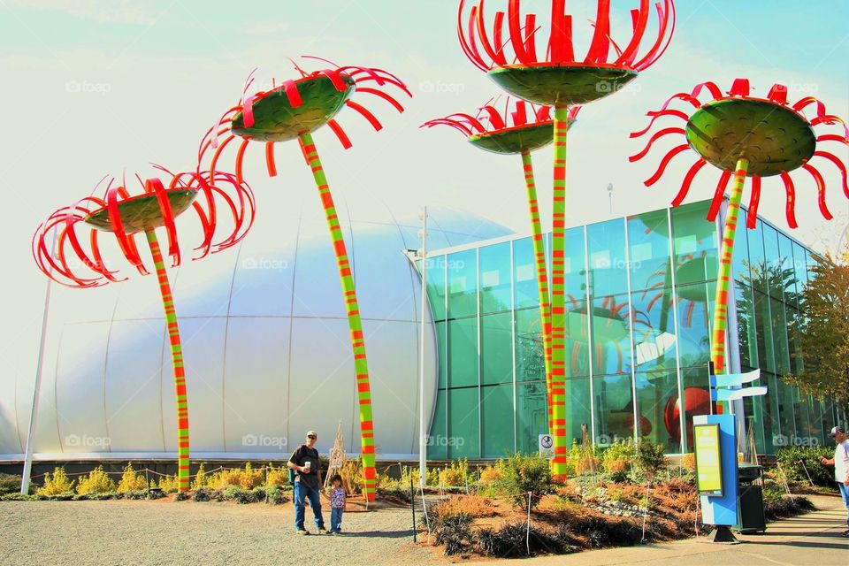 Amazing Glass Display at Space Needle in Seattle.