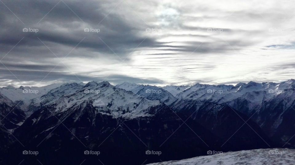 mountains alps of austria snow hiking