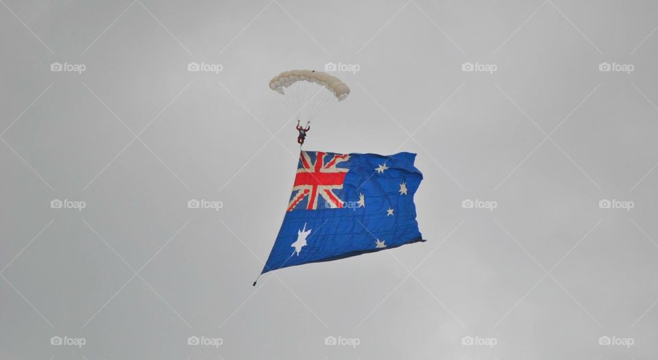 Skydiver with Australian flag 