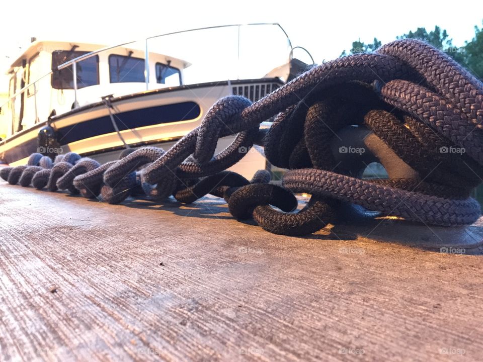 Chains. Holding the boat