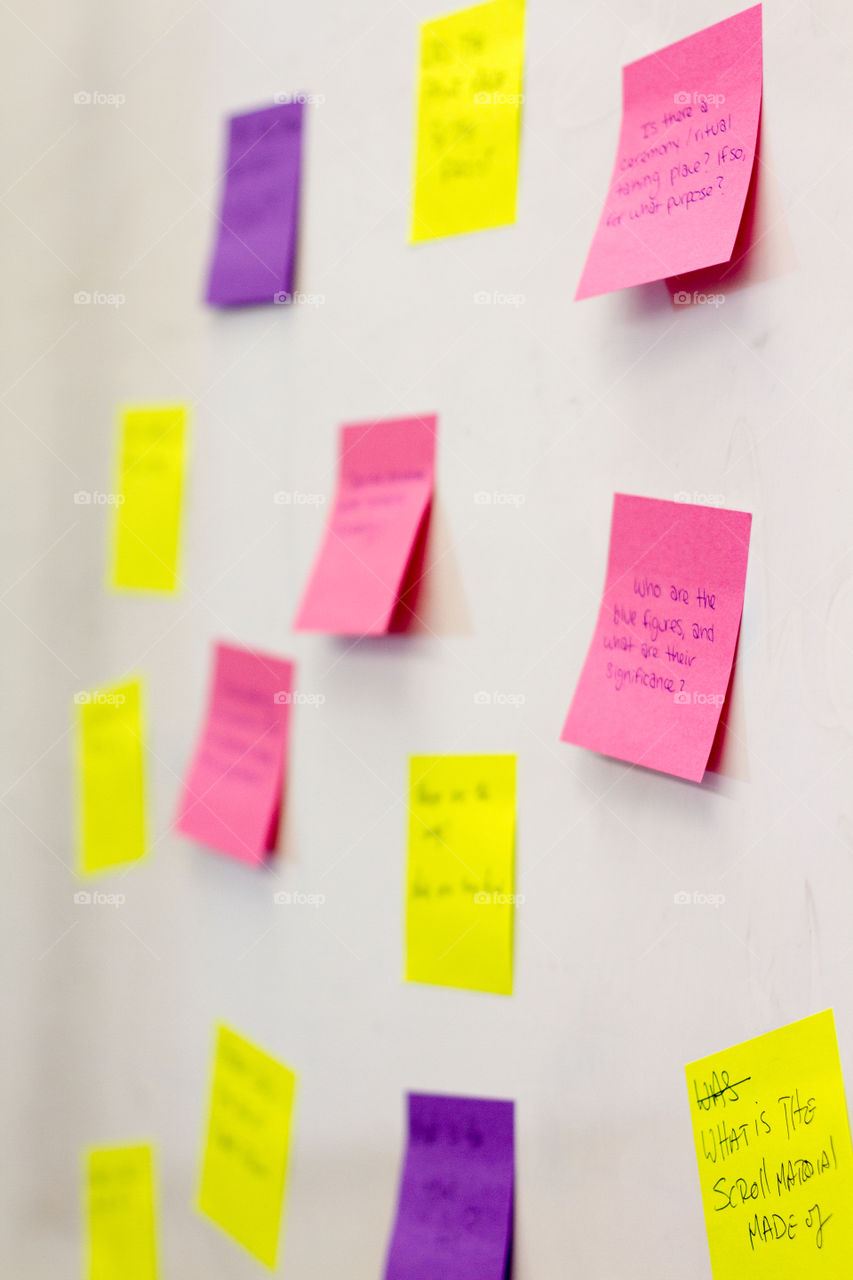 Post it notes with handwritten ideas