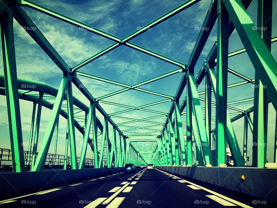 Green bridge and sky 