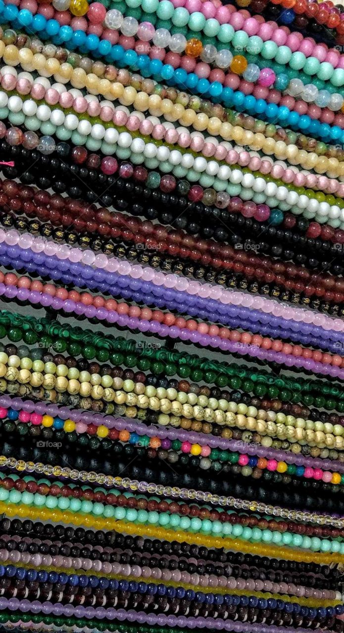 color love of semi-precious stone necklaces.