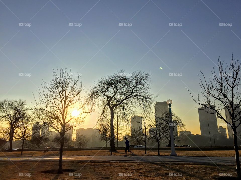 Chicago lake shore path 