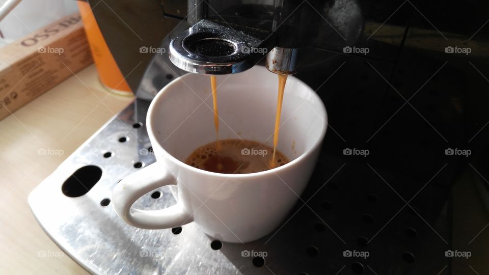 coffee mug and coffee machine