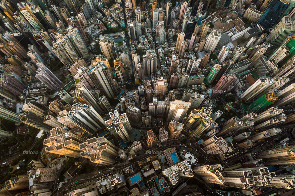 Hong Kong building view from above