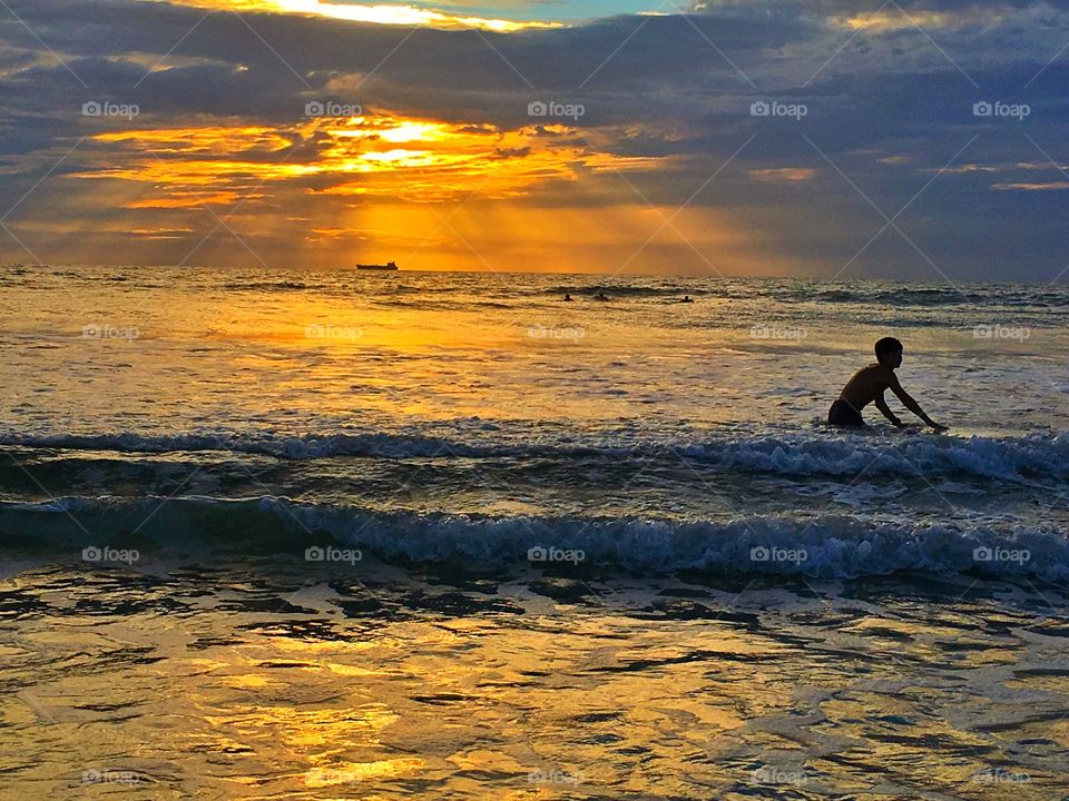 Sunset, Water, Beach, Ocean, Dawn