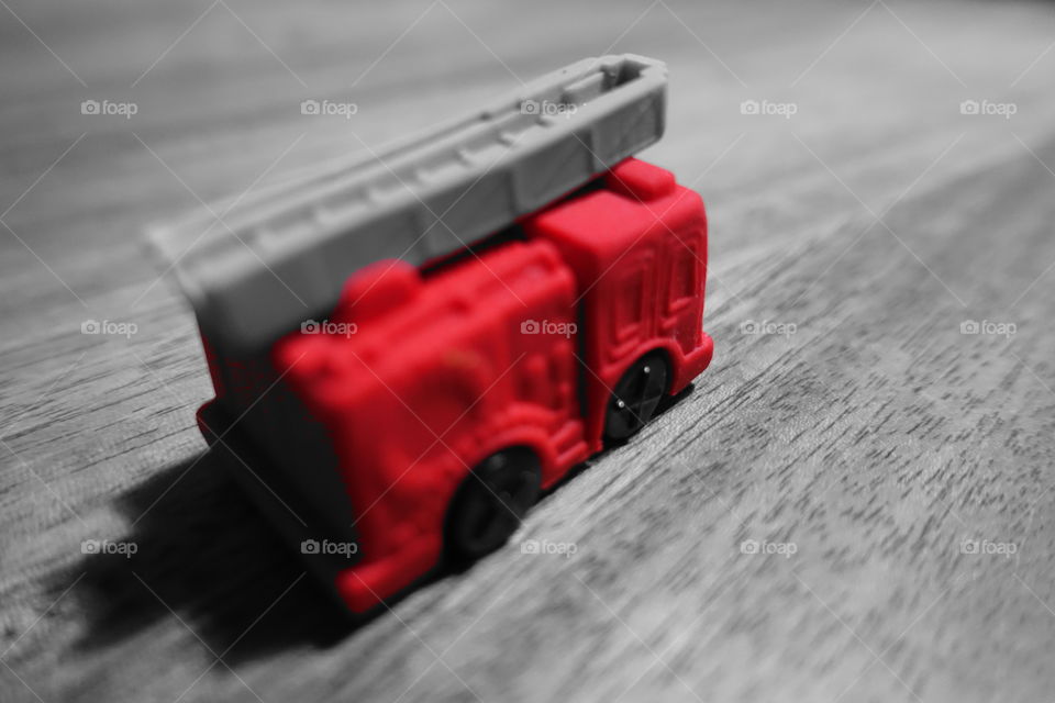 A fire engine: black and red.