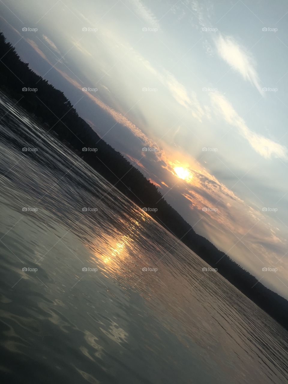 Sunset on the lake. Photo taken on a boat ride during a sunset on the lake