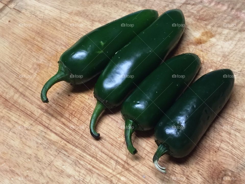 Jalapeños in a row