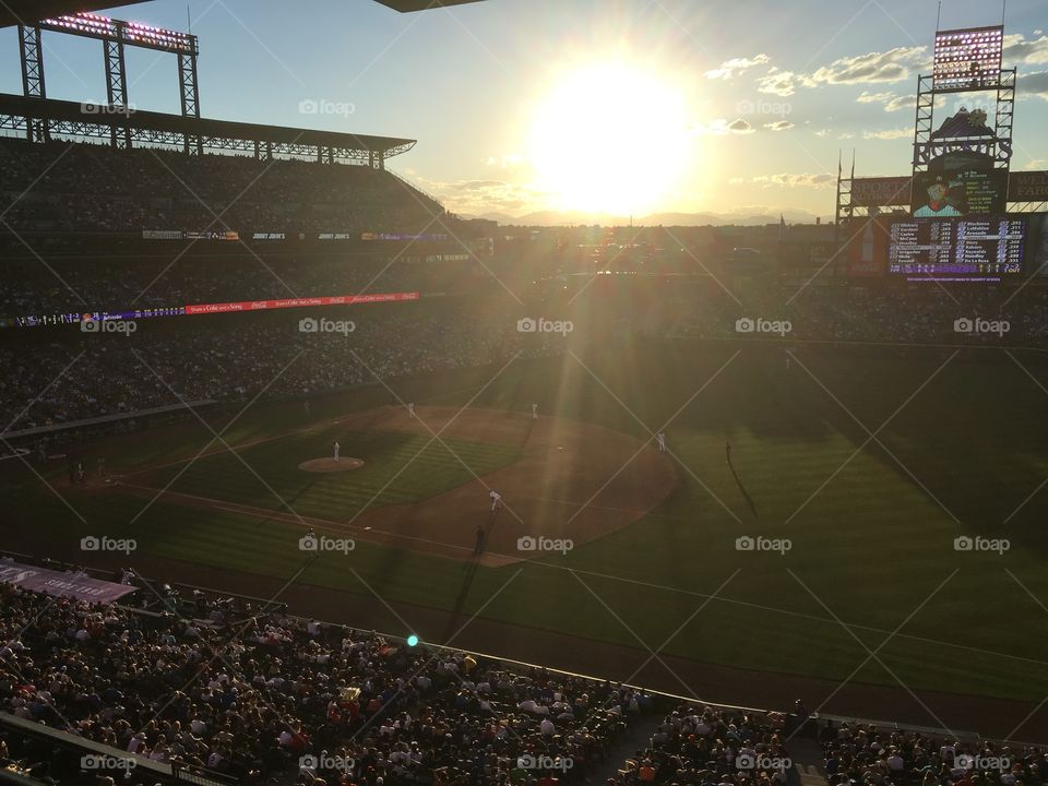 Coors field sunset