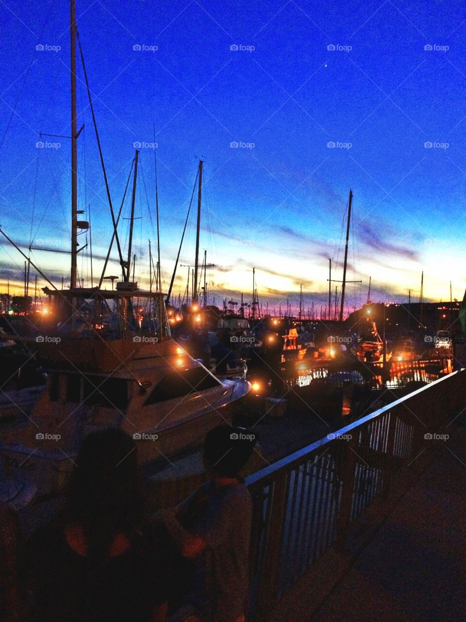 sunset on the marina