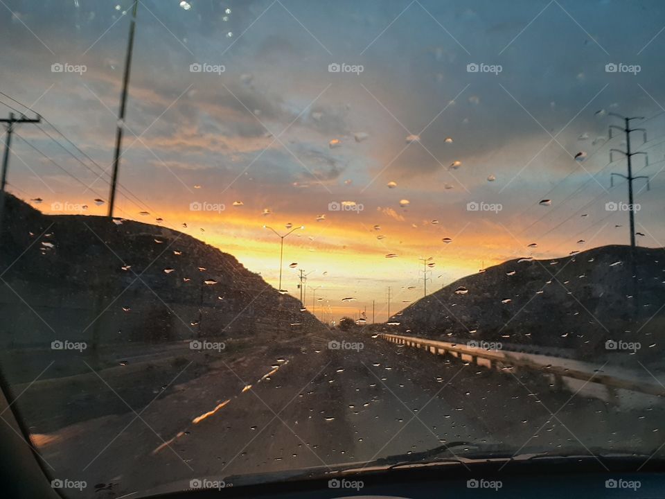 thw way, the rain and the sky...