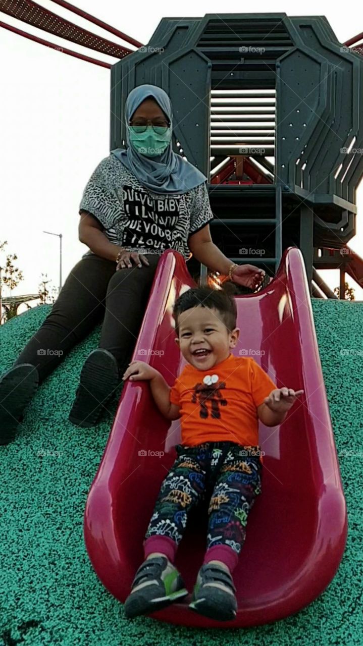 Happy toodler at the playground