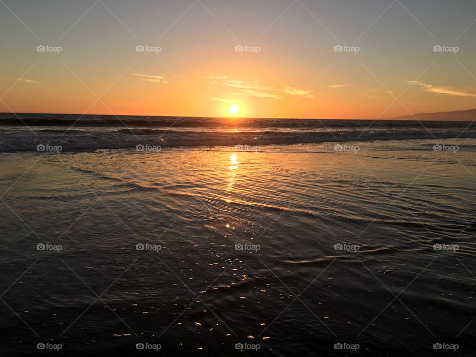 Scenic seascape at sunset