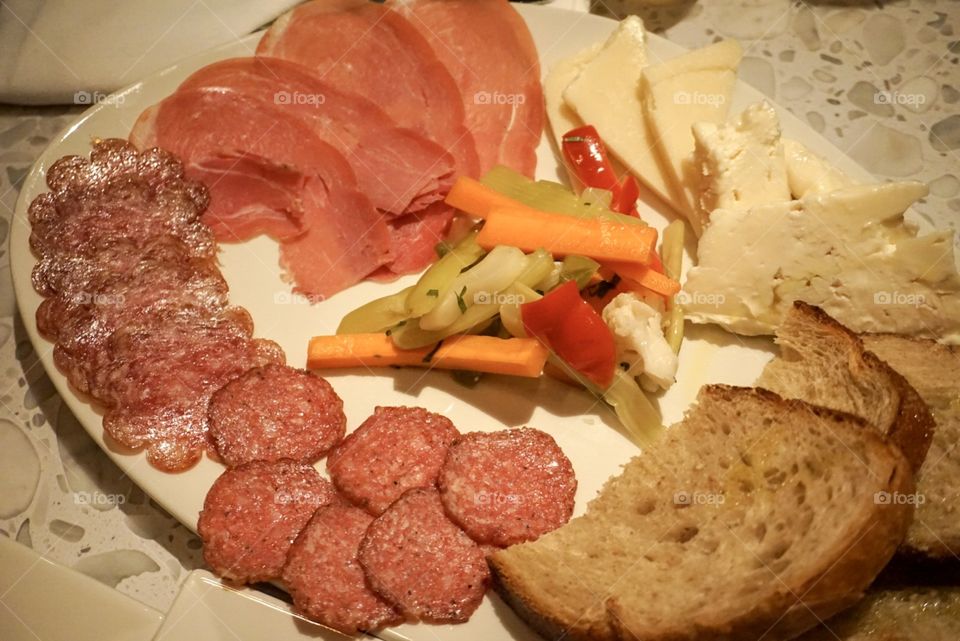 Meat and cheese plate