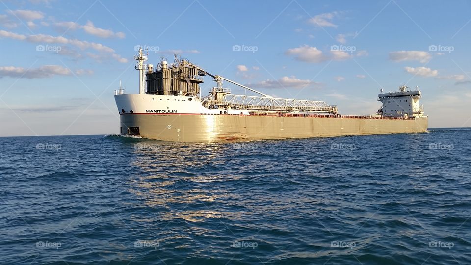 Lake St Clair freighter near Detroit River