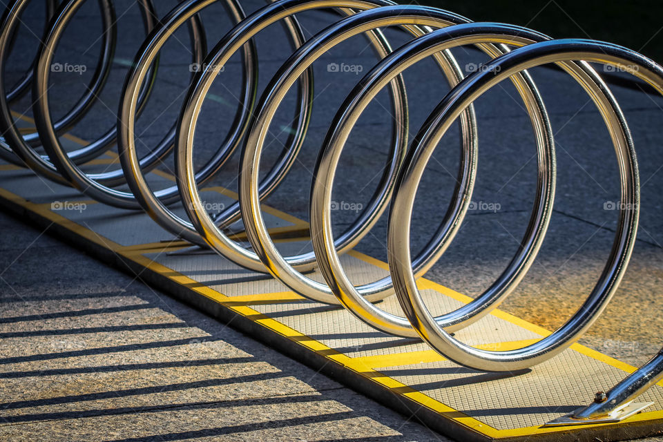 Spiral bicycle rack in the city